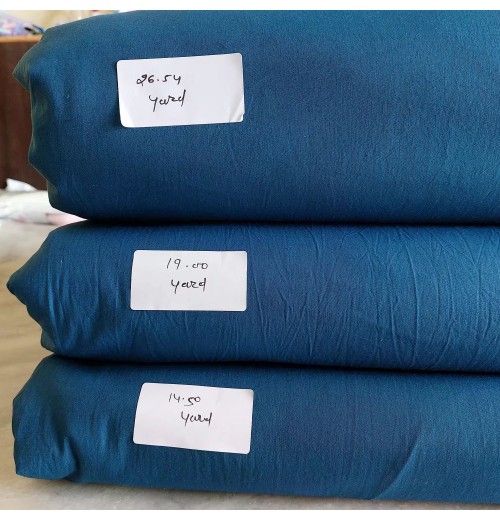 280 Cm Wide 100% Pure Cotton Fabric For Bedding Curtain Home Decor & Textile Stonewashed Sea Blue Solid Color Dyed Fabric