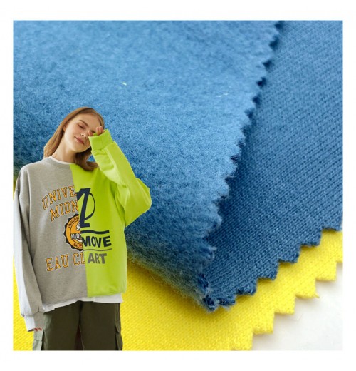 Heavyweight 100% cotton soft 360gsm brushed knitted french terry fleece fabric for hoodies sweatshirts