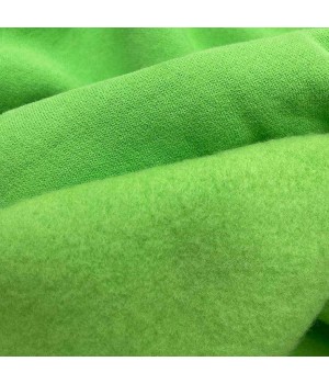 Heavyweight 65%cotton 35%polyester 400gsm green knit heavy fleece fabric for hoodie